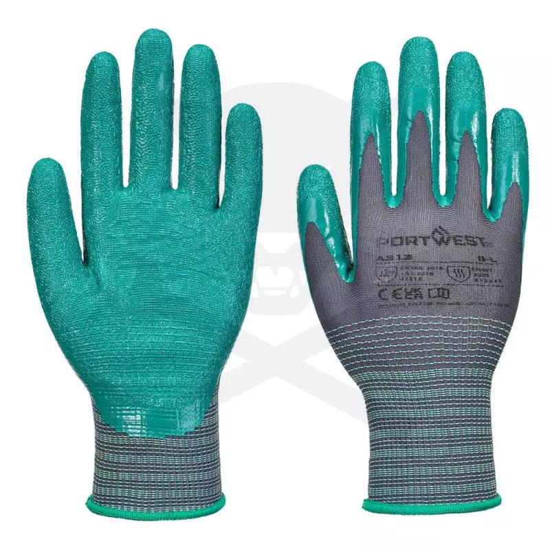Kesztyű - szerelőkesztyű - Nitril zöld  7/S