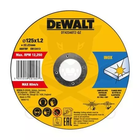 Vágókorong 125 x 1.2 x 22.23 mm INOX - Dewalt