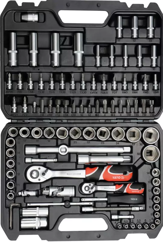 Dugókulcs készlet 1/4" - 1/2" 6 lap 4-32 mm 94 db-os YATO