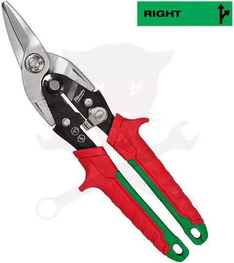 Lemezvágó olló, szinkódolt ZÖLD jobbos 260 mm - 0.6-1.0 mm - Milwauk