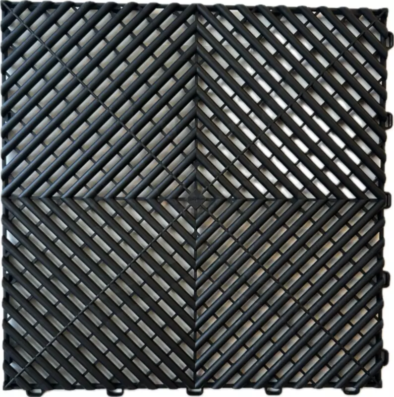 Műhelypadló - SwissDeck RibDeck Classic 33x33cm Jet Black RAL9005