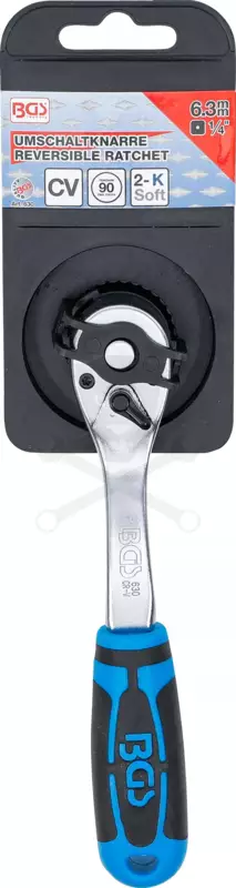 Crowa racsnis kulcs 1/4" 90 fogú, irányváltós - BGS