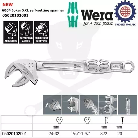 Állítható kulcs 24-32 mm - hossz:  mm 6004 Joker XXL - Wera