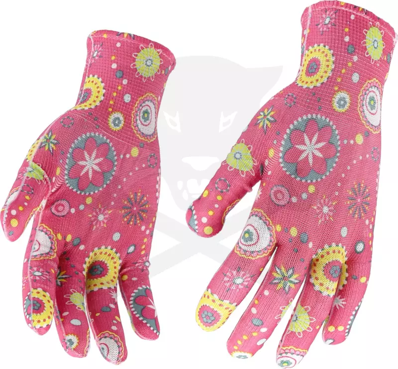 Kesztyű - kertész - polyester - rózsaszín 8/M