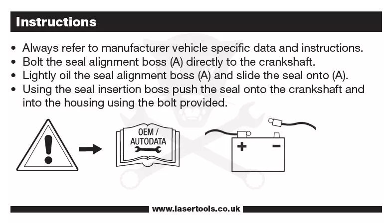 Főtengely szimering felhelyező szerszám - Isuzu - Laser Tools