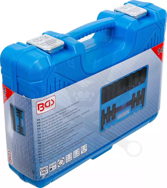 Légkulcsfej készlet 1/2" 14 db 10-32 mm metrikus hosszú BGS