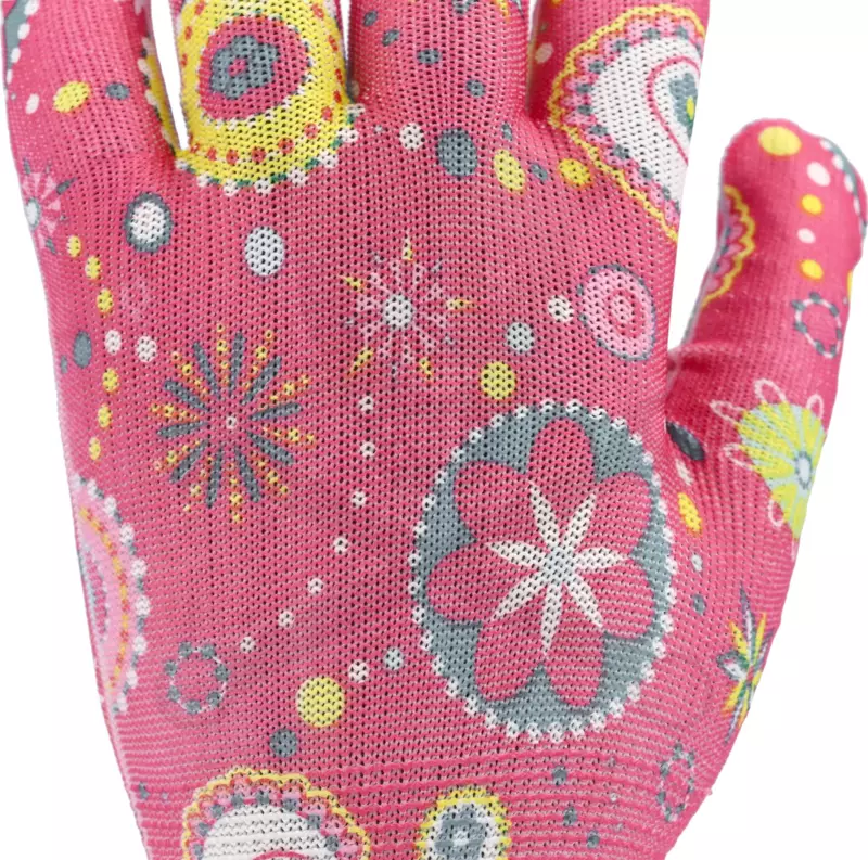 Kesztyű - kertész - polyester - rózsaszín 8/M