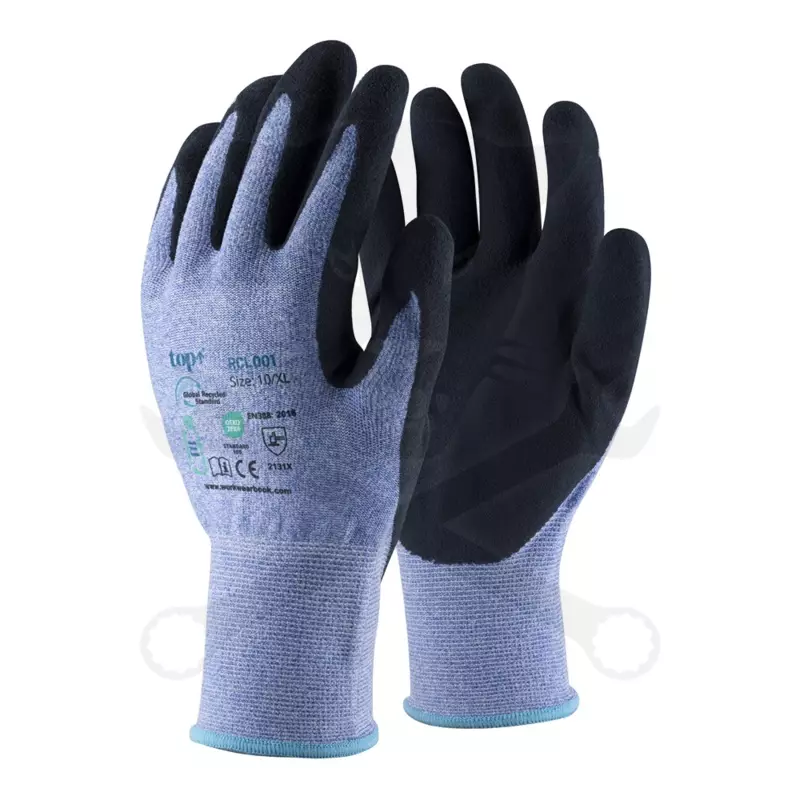 Kesztyű - szerelőkesztyű - Szuper könnyű, Latex kék  8/M