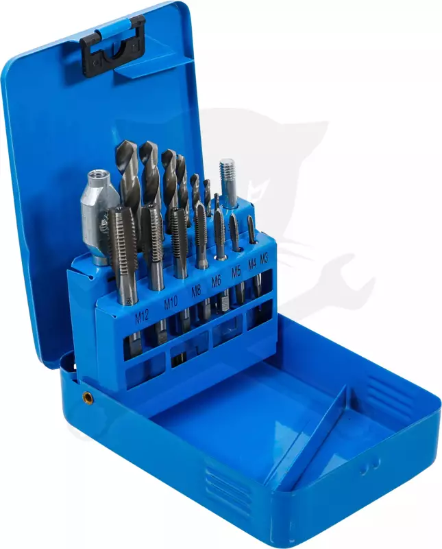 Menetfúró-előfúró klt 16 db-os gépi  M3-M12/2,5x10,2 mm