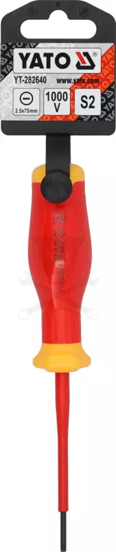 Csavarhúzó szigetelt lapos 2,5x 75 mm VDE 1000V - Slim - Yato