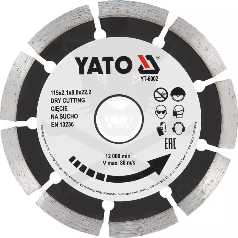 Vágókorong 115 mm Gyémánttárcsa beton - Yato