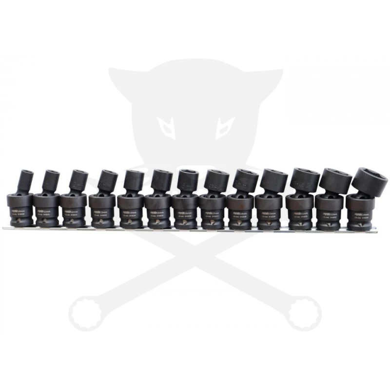 Légkulcsfej készlet 1/2" 12 db 10-24 mm - Csuklós- SP Tools