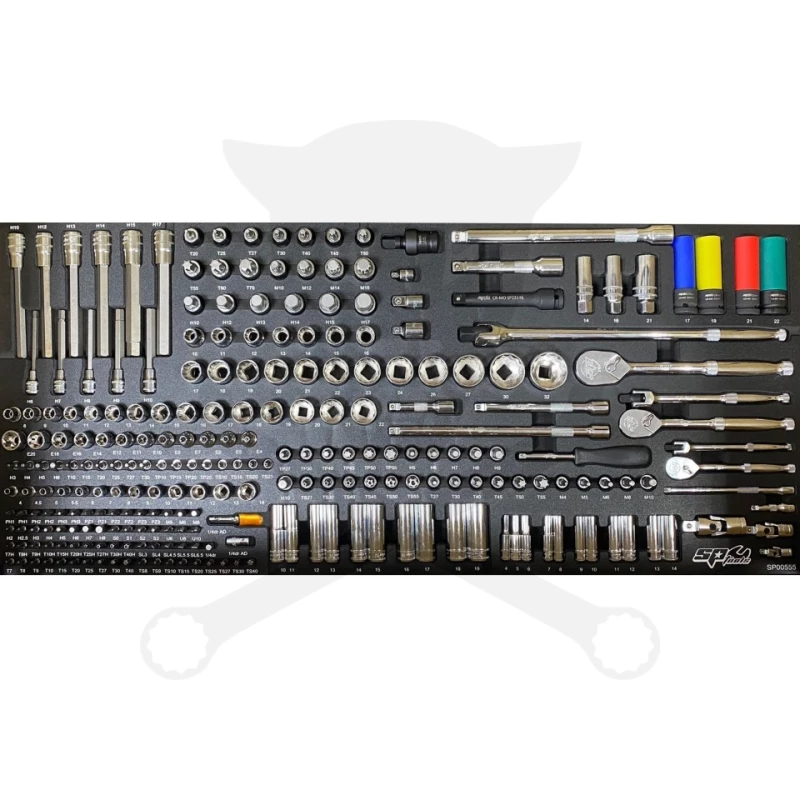 Szerszámos kocsi gyári-felszerelt 388 db-os 13 fiók TECH S. PIROS -