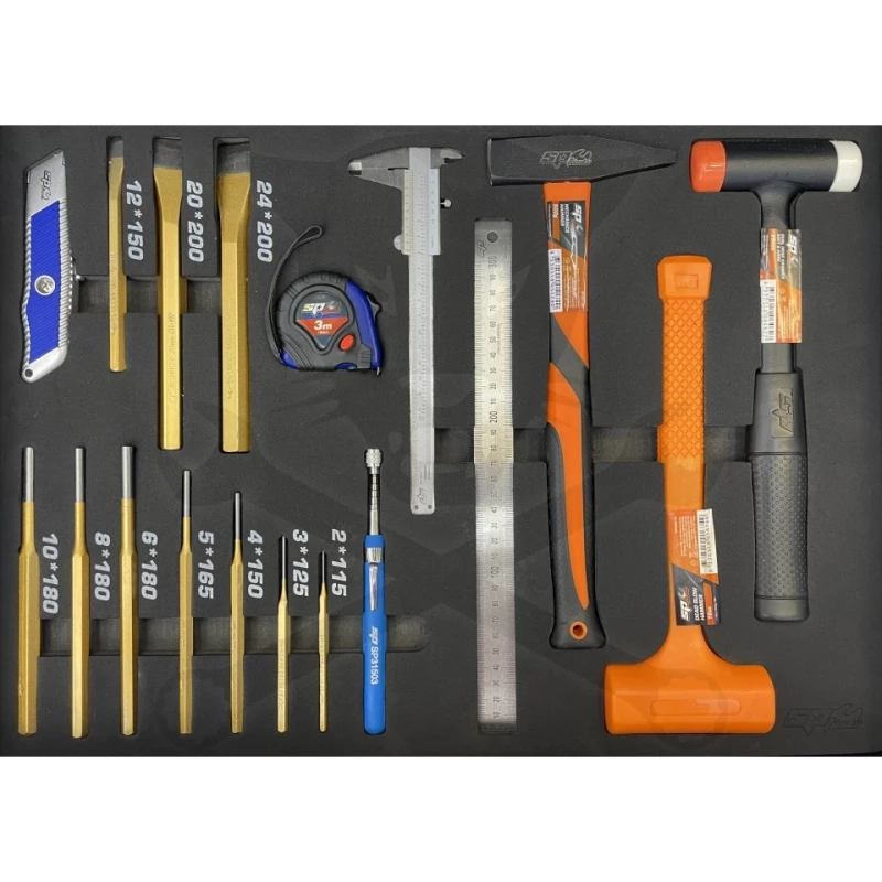 Szerszámos kocsi gyári-felszerelt 411 db-os 19 fiók CUSTOM S. FEKETE -