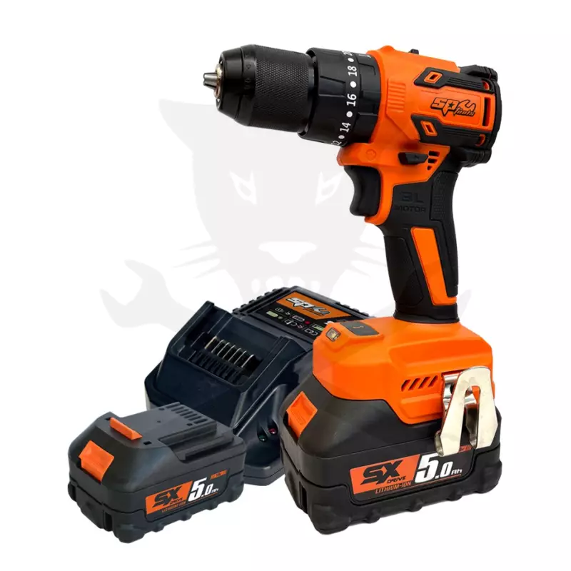 Fúró-csavarozó, akkus 18V 50 Nm 2db 5.0Ah 10 mm tokmány - SP Tools