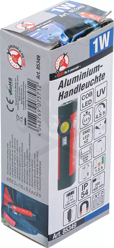 Szerelőlámpa LED COB ledes elemlámpa mini zsebfény UV-s - BGS