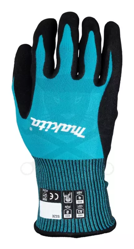 Kesztyű - szerelőkesztyű - Kék Nitril mártott - Makita  8/M