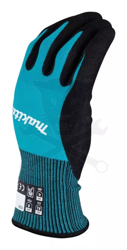 Kesztyű - szerelőkesztyű - Kék Nitril mártott - Makita  8/M