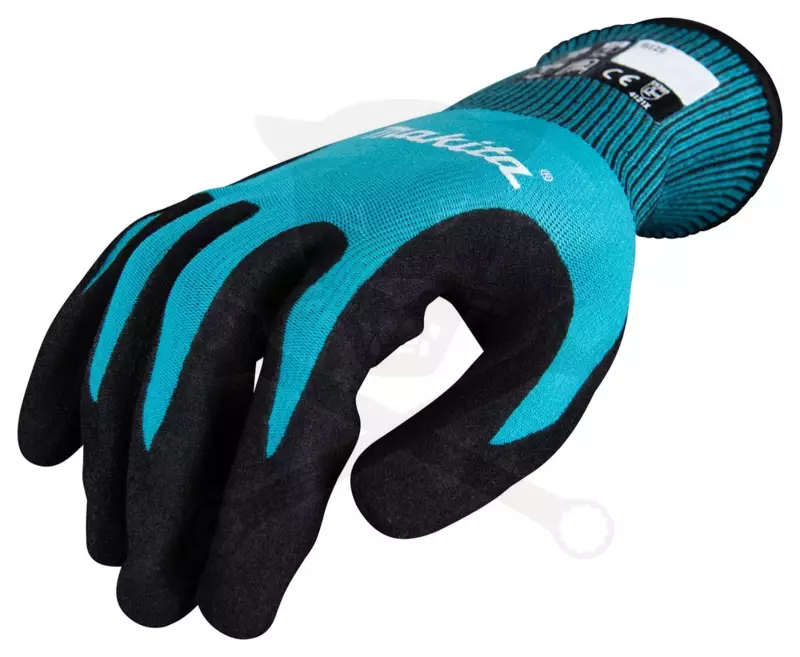 Kesztyű - szerelőkesztyű - Kék Nitril mártott - Makita  8/M
