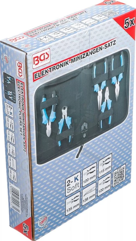 Fogó készlet 5 db-os - MINI: 105-115-120-125-130 mm - Elektronikai - BGS