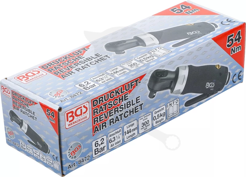 Levegős csavarozó, oldalracsnis 1/4" 54 Nm - Mini BGS