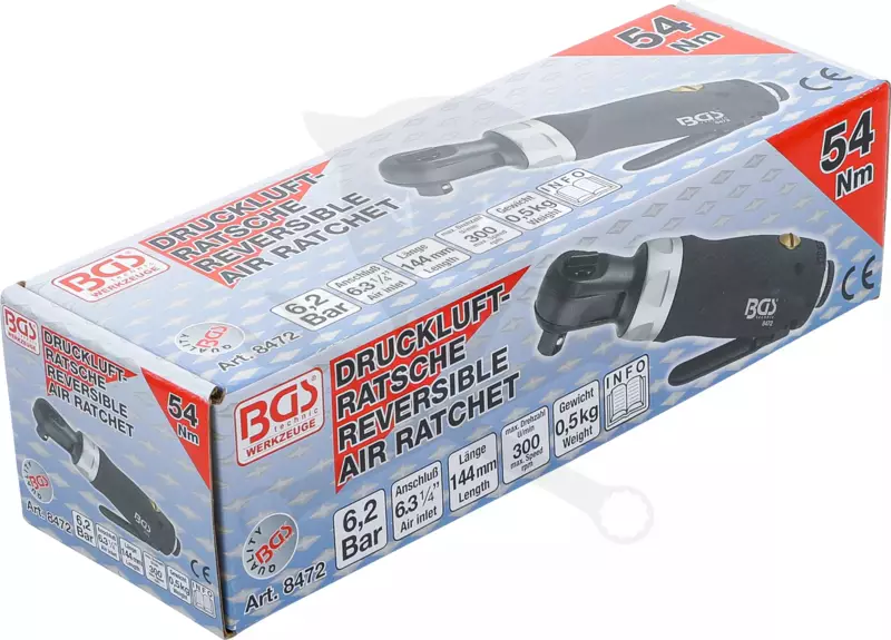Levegős csavarozó, oldalracsnis 1/4" 54 Nm - Mini BGS