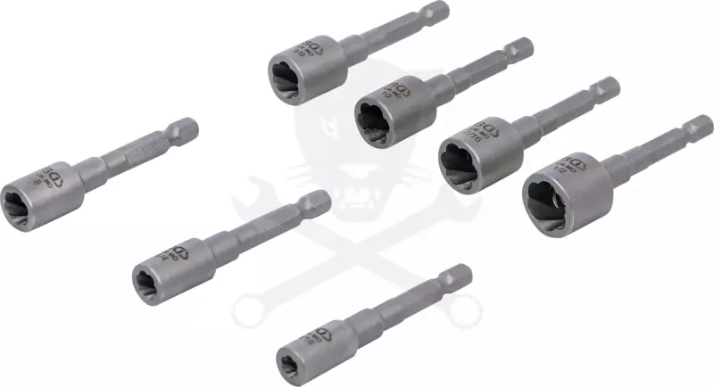 Csavarkiszedő készlet - sérült fejű csavarokhoz hatlap / 1/4"  7 db-os -