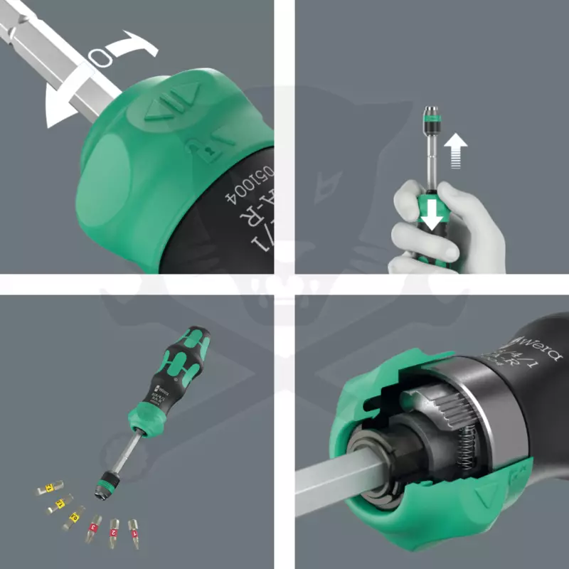 Csavarhúzó, bit tartós, racsnis 1/4" Kraftform 20 RA-R - Wera
