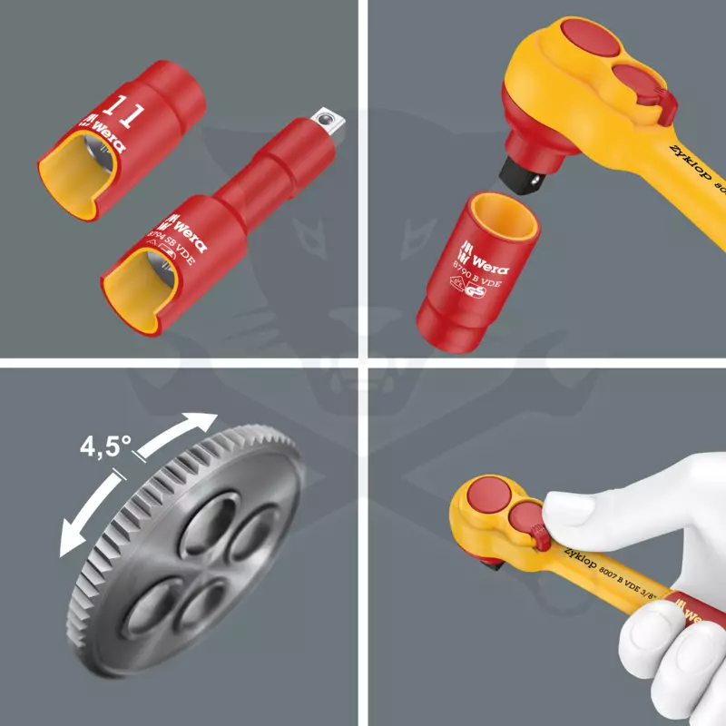 Dugókulcs készlet VDE 1000 V Szigetelt szerszám készlet 3/8" 17 db-os -