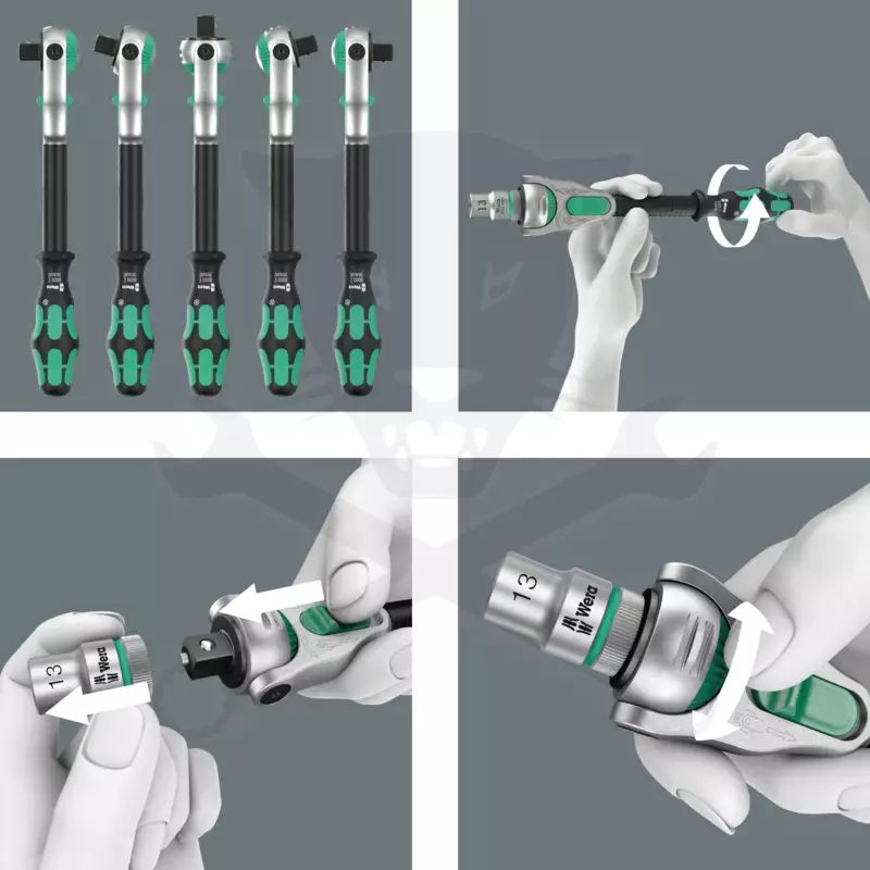 Dugókulcs - crowafej készlet 1/4" 6 lap 5-13 mm + bit 28 db-os - Wera