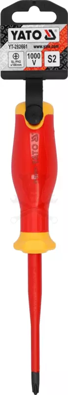 Csavarhúzó VDE 1000 V szigetelt +-/PH2x100 mm - Slim - Yato