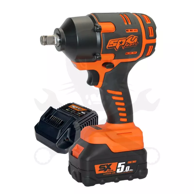 Ütvecsavarozó, akkus 18V 970 Nm 1/2" 1 db 5.0Ah + 5db fej - SP Tools