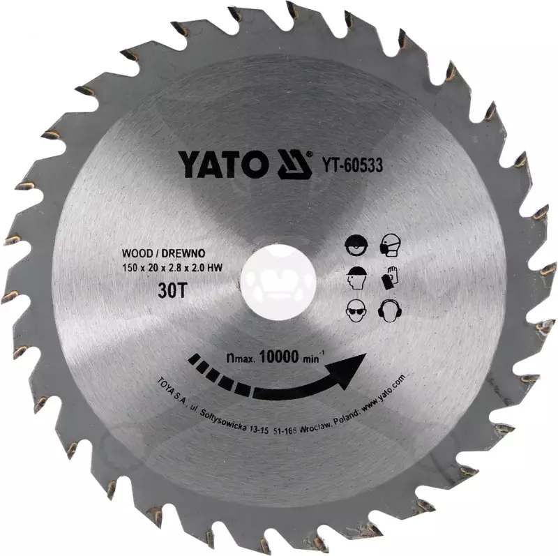 Körfűrészlap, keményfémlapkás fához 150x2.8x20 mm Z30 - Yato