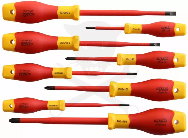 Csavarhúzó készlet szigetelt VDE 1000V  8 db-os készlet PH + SL - SP Tools