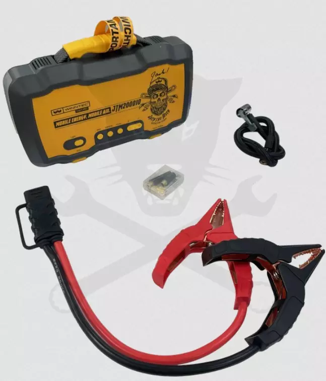 Akkumulátor bikázó-indító (starter) 12/24V -2000A + Akkus Kompresszor