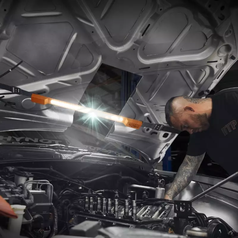 Szerelőlámpa MOTORHÁZTETŐRE 1000 lm - akkus, mágneses és kampós, flexi