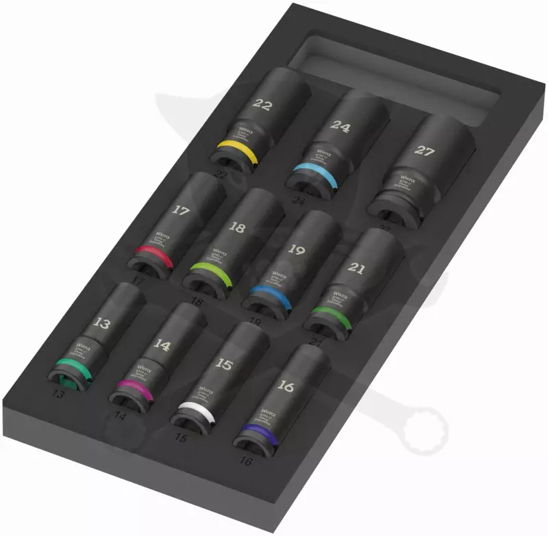 Légkulcsfej készlet 1/2" 11 db-os hosszú 13-27 mm Zyklop Impaktor -