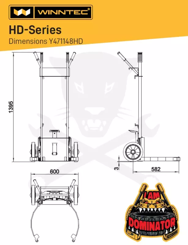 Kerékmozgató kocsi - DOMINATOR - átmérő max. 830 mm - Winntec