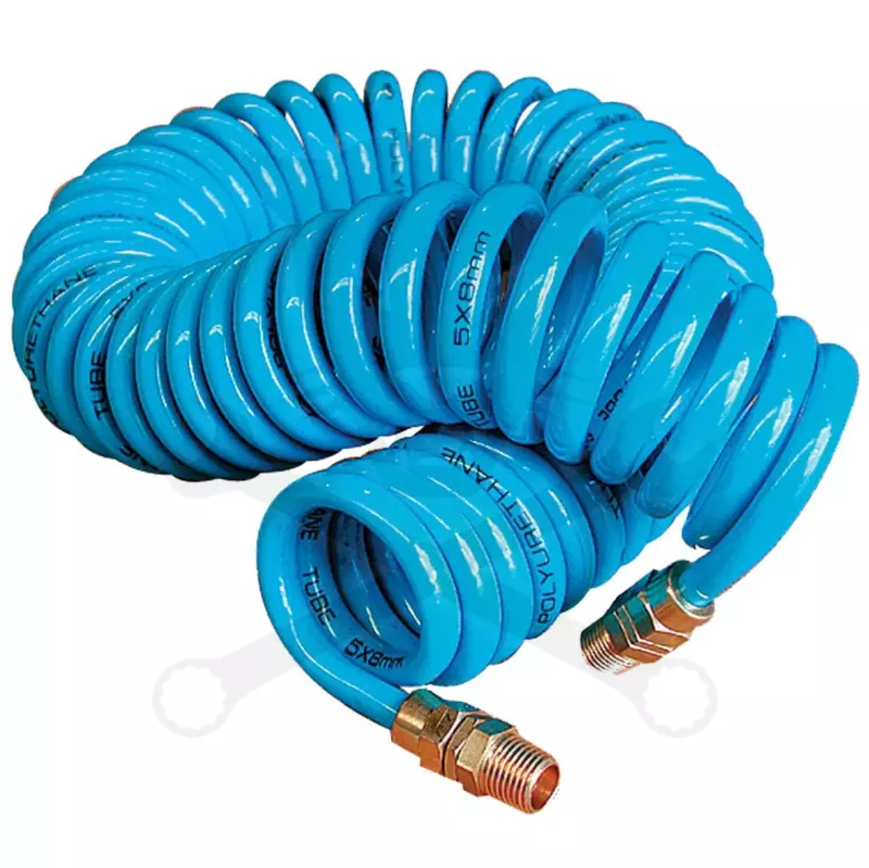 Levegőcső spirál 15 m kék - szerelt 8 mm / 5 mm PU - SP Tools