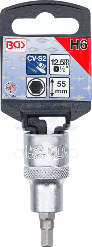 Rátűzőkulcs - crowa+bit 1/2" imbusz  6 mm - BGS