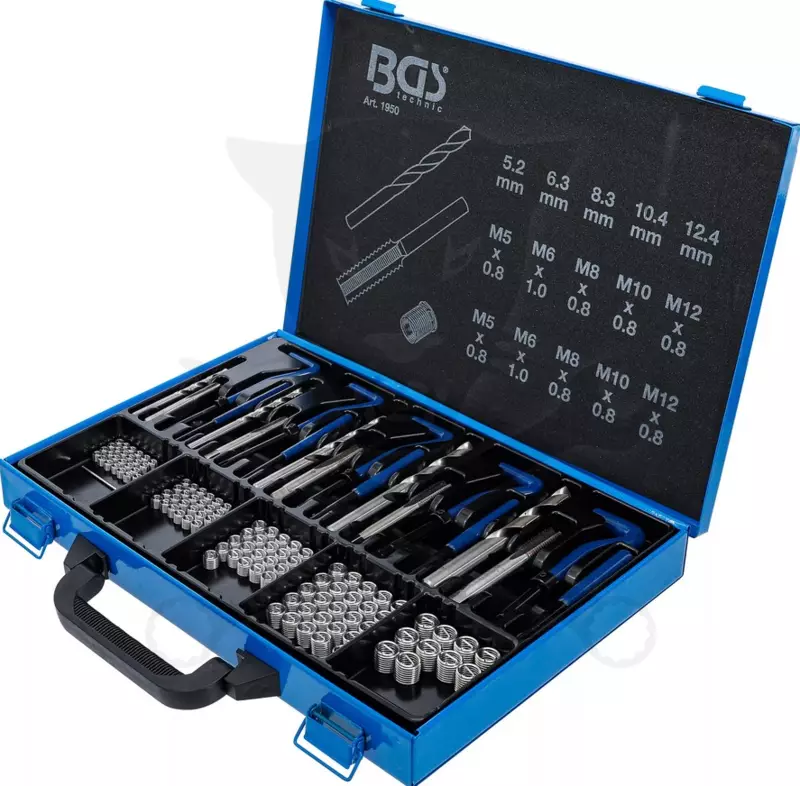 Menetjavító készlet 130 db-os: M5-M6-M8-M10-M12