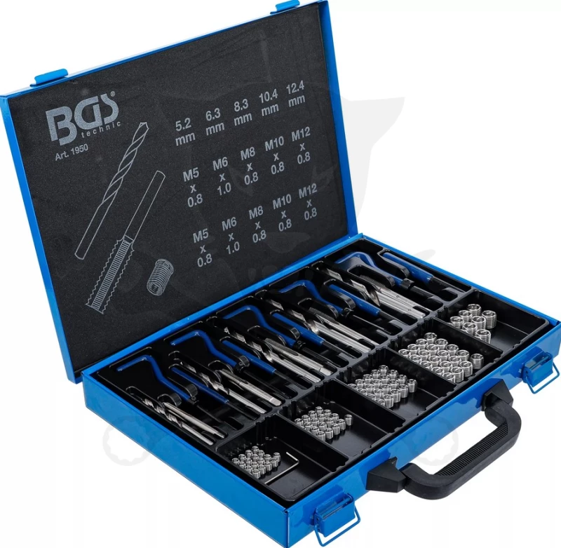 Menetjavító készlet 130 db-os: M5-M6-M8-M10-M12