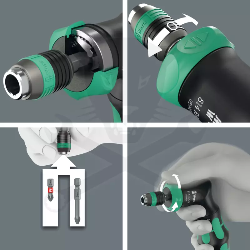 Csavarhúzó, bit tartós, racsnis 1/4" Kraftform Pistol RA-R 2- Wera