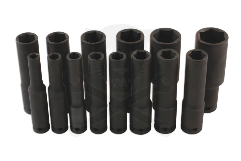 Légkulcsfej készlet 1/2" 14 db 10-32 mm metrikus 120 mm extra hosszú kiv.