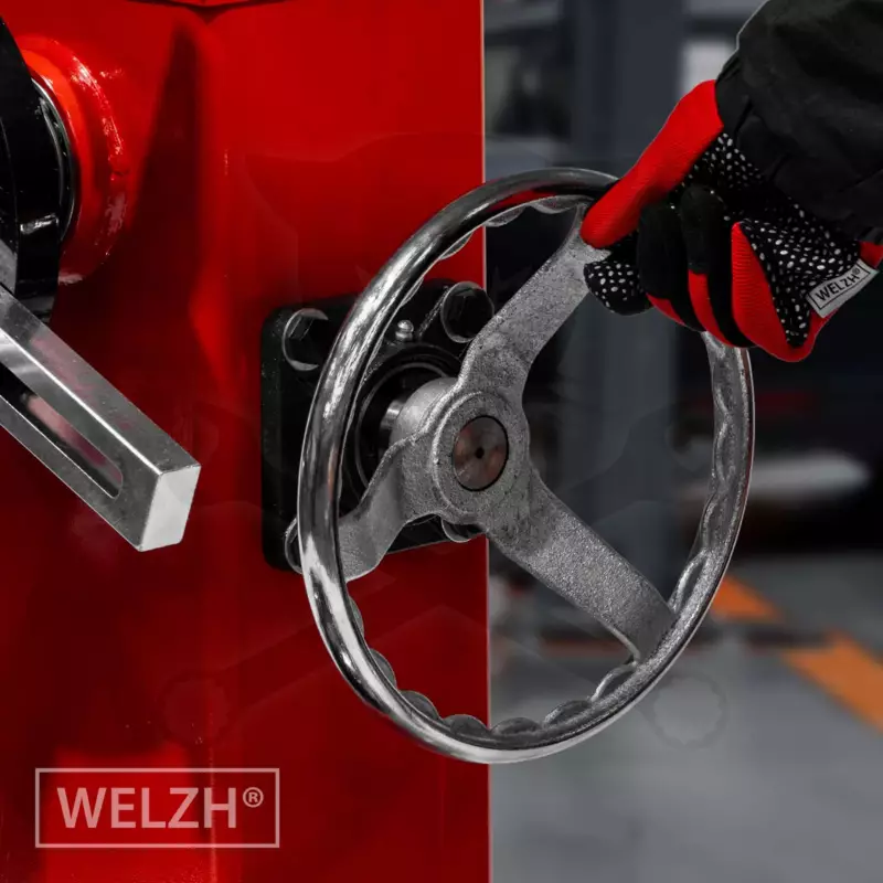 Motorforgató állvány 0,8 t - 4 kerekű, zárt keret olajtálcával - Welzh