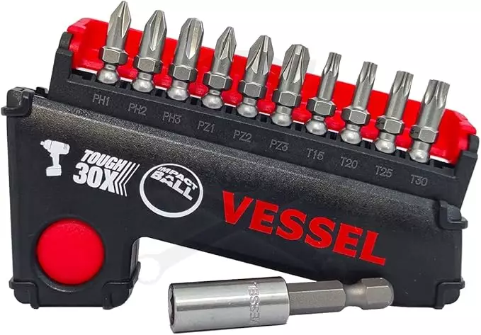 Csavarhúzó bit készlet 11 db-os - PH-PZ-TX - Vessel (IB11P01E)