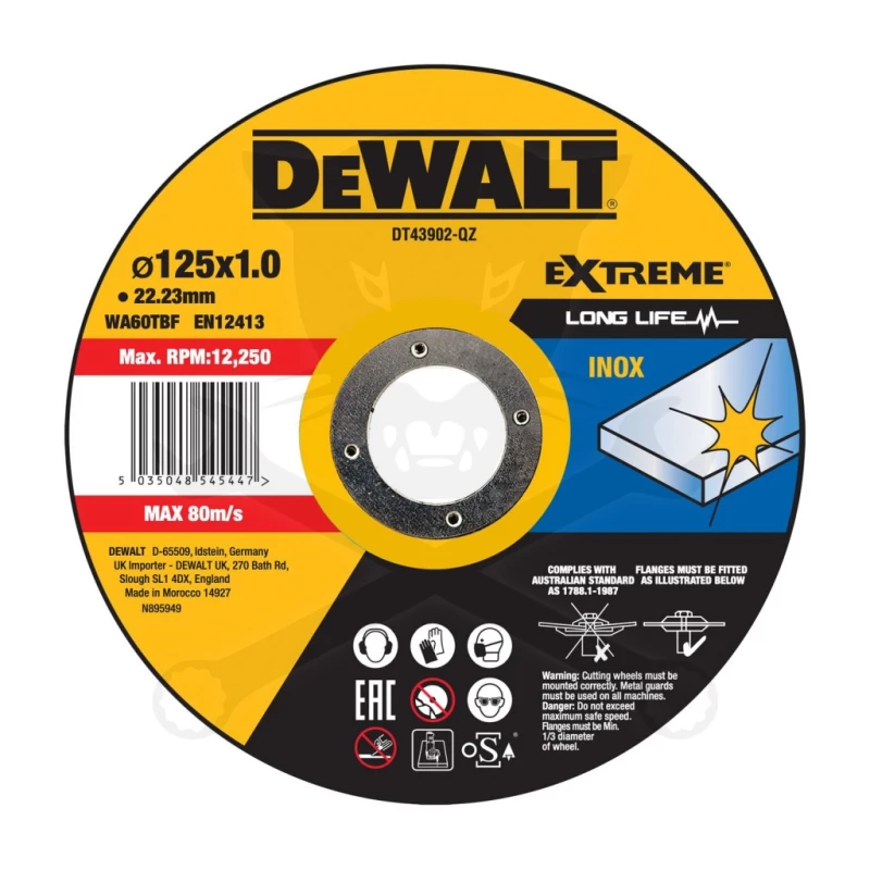 Vágókorong 125 x 1.0 x 22,23 mm FastCut 80m/s - Dewalt -