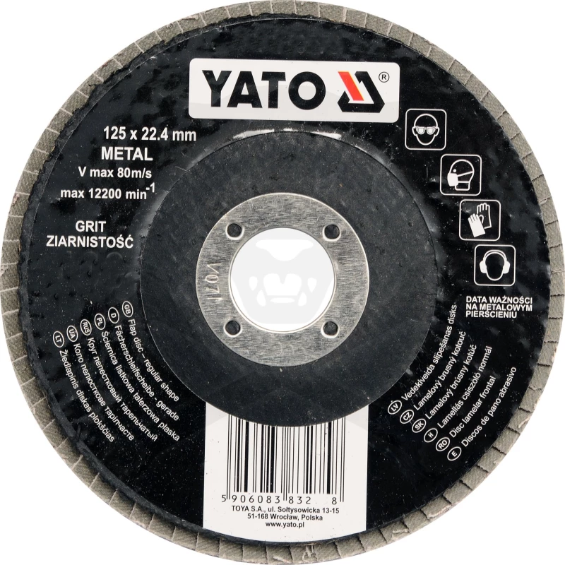 Csiszolótányér, lamellás 125 mm  P36 - acél - Yato