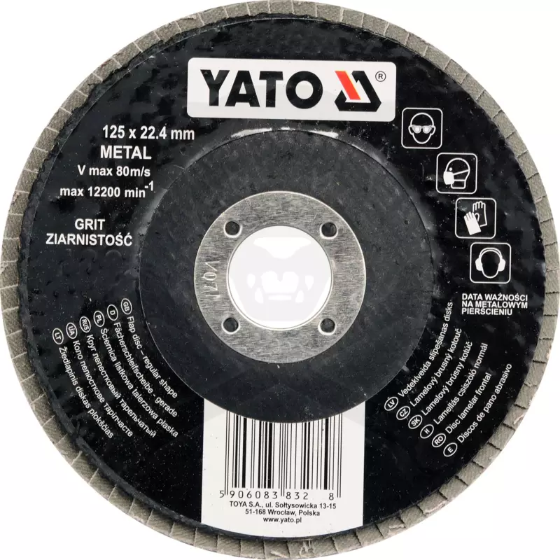 Csiszolótányér, lamellás 125 mm P36 - acél - Yato