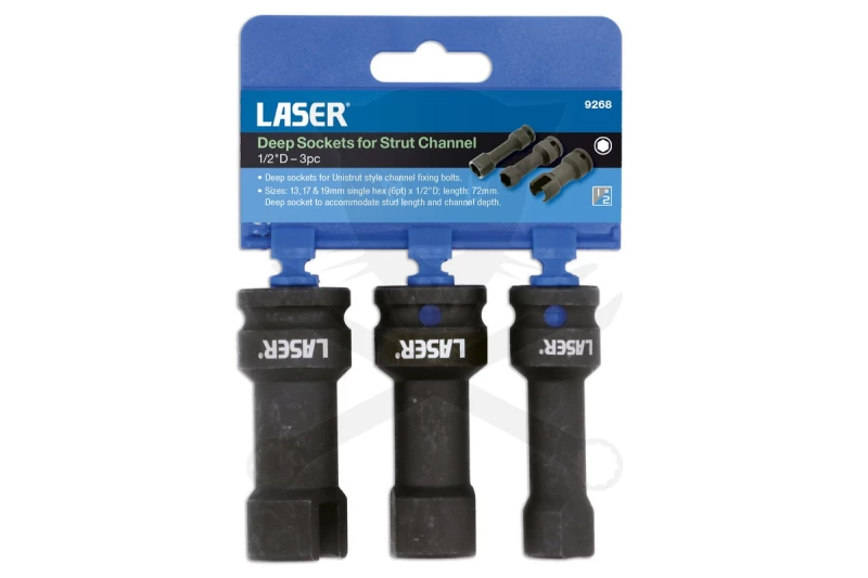 Dugókulcs - 1/2" 6 (4) lap hosszú 13-17-19 mm Unistrut csatornához